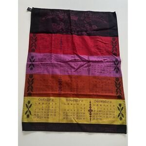 Jacquard Francais 2014 Calendar Tea Towel Multicolor 100% Cotton Colorblock